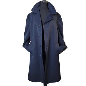 VTG Rothschild's Mens Big & Tall Navy Trench Coat Jacket Removable Liner✨️42L